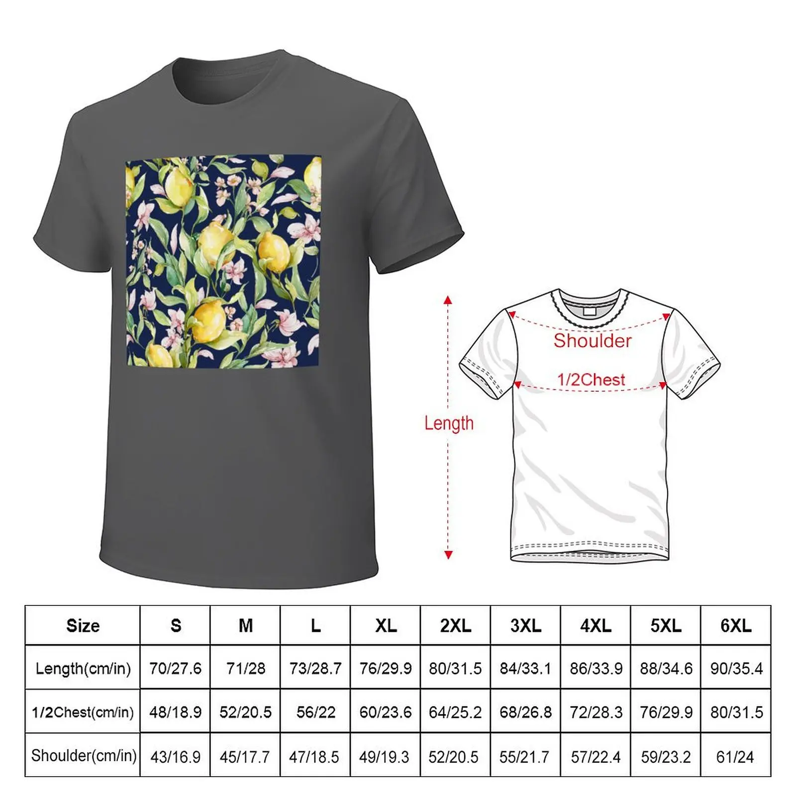 Lemon Garden T-Shirt plain blanks men t shirt