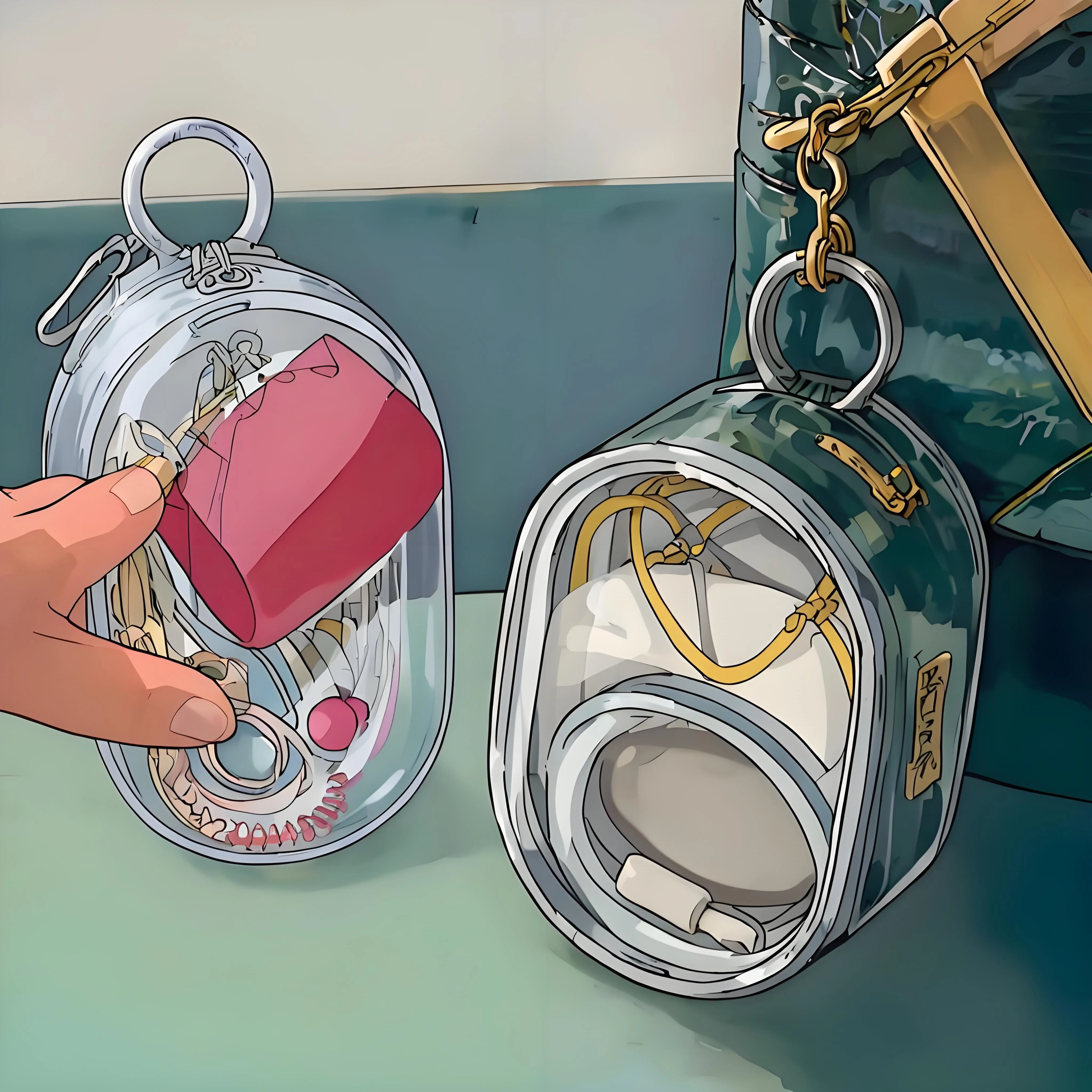 

Черно-белая прозрачная сумка для куклы из ПВХ, прозрачная сумка для хранения монет, сумка для ключей на молнии, подвеска для хранения, брелок для ключей, сумка-органайзер, чехол