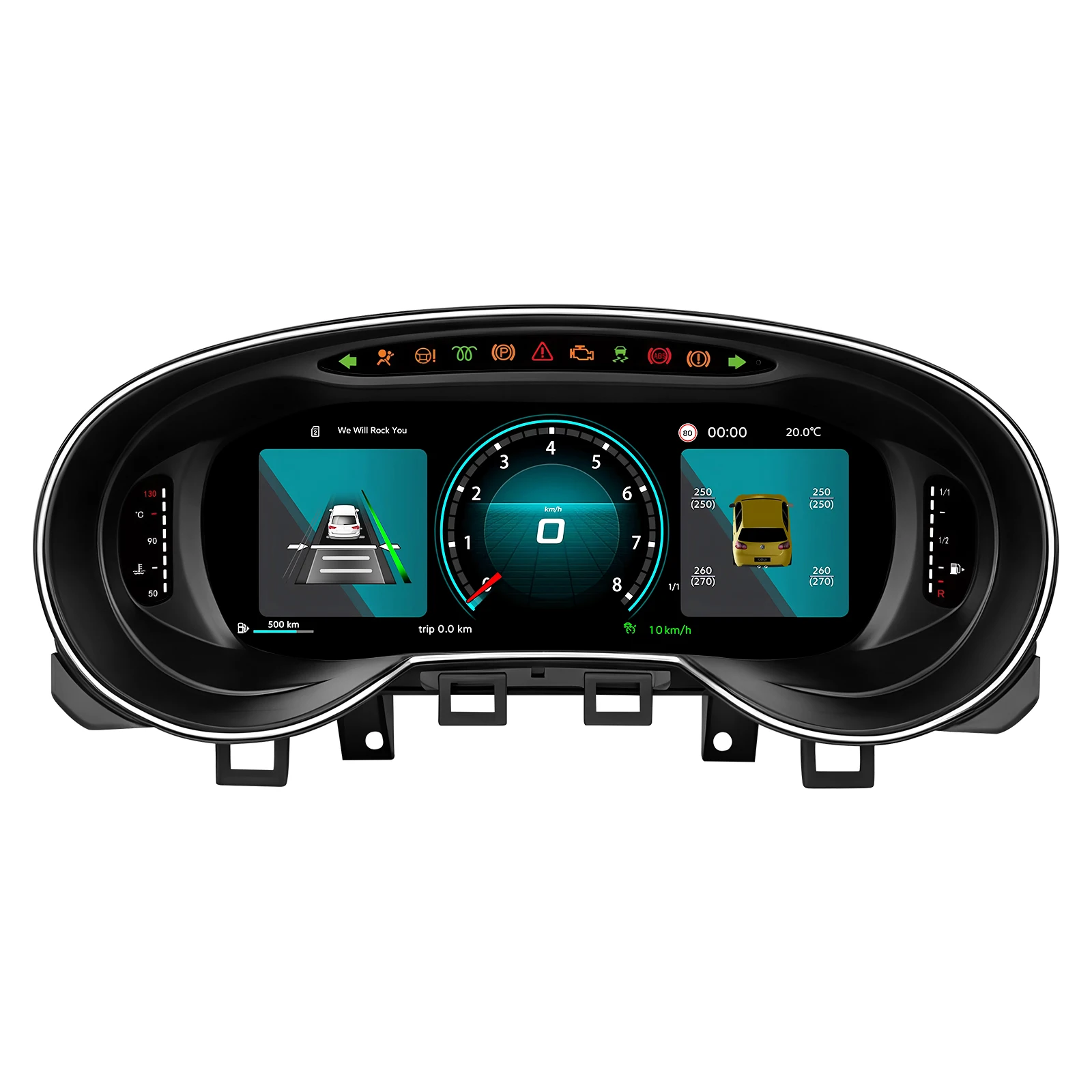 Hizpo 10,25 Zoll Auto LCD Digitales Armaturenbrett Kombiinstrument für Volkswagen Golf MK6 2008-2012 – Modifiziertes Autoradio Instrumententafel Cockpit Kombiinstrument Display Tachometer