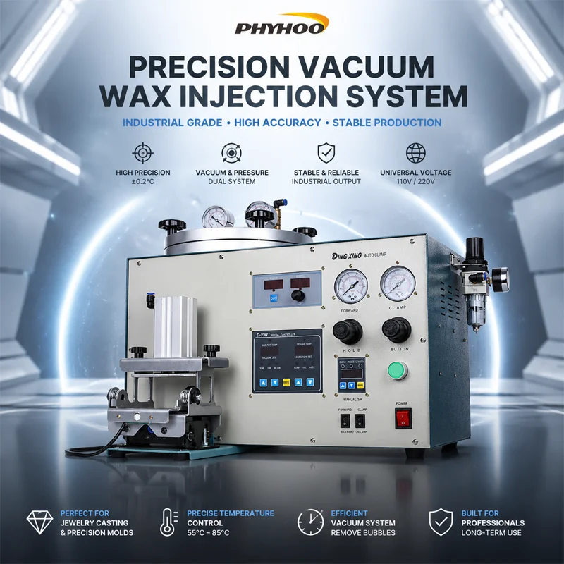 

PHYHOO Precision Vacuum Wax Injection Machine 3kg Digital Control Jewelry Casting Tool Auto Clamp System 110V 220V Pro Equipment