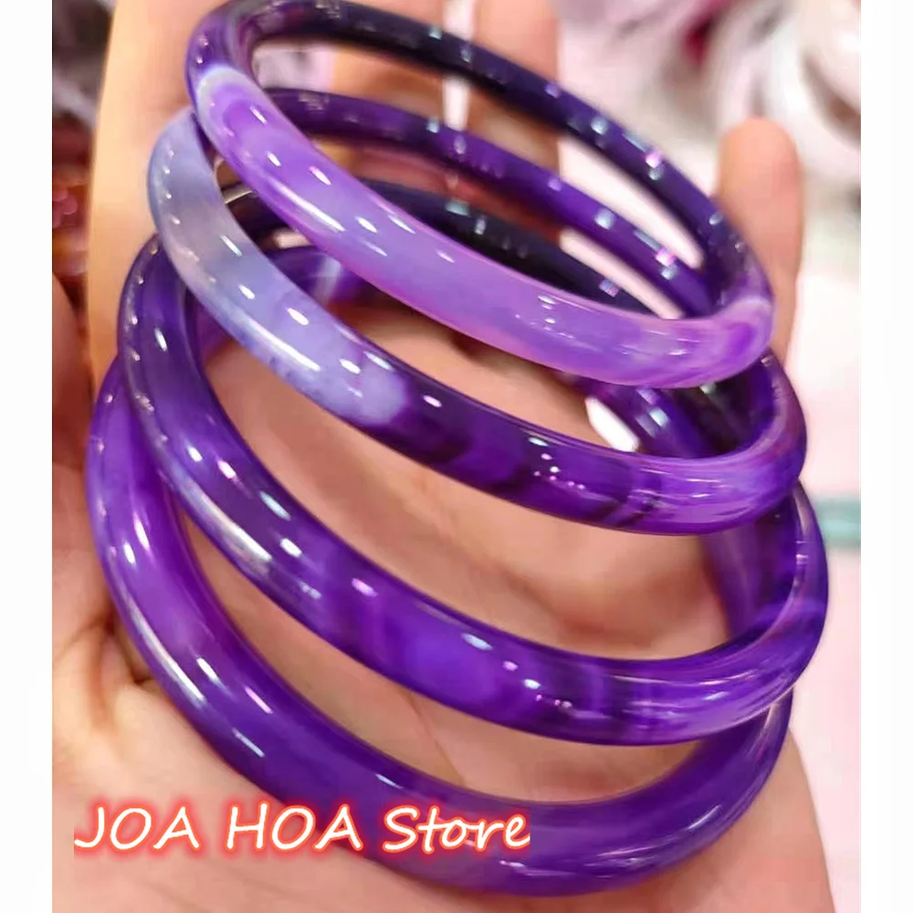 Top Quality Hand-Hewelry Natural Lavender Color Original Texture Jade Bangle Jadeite Exquisite Handring Fashion Jewelry