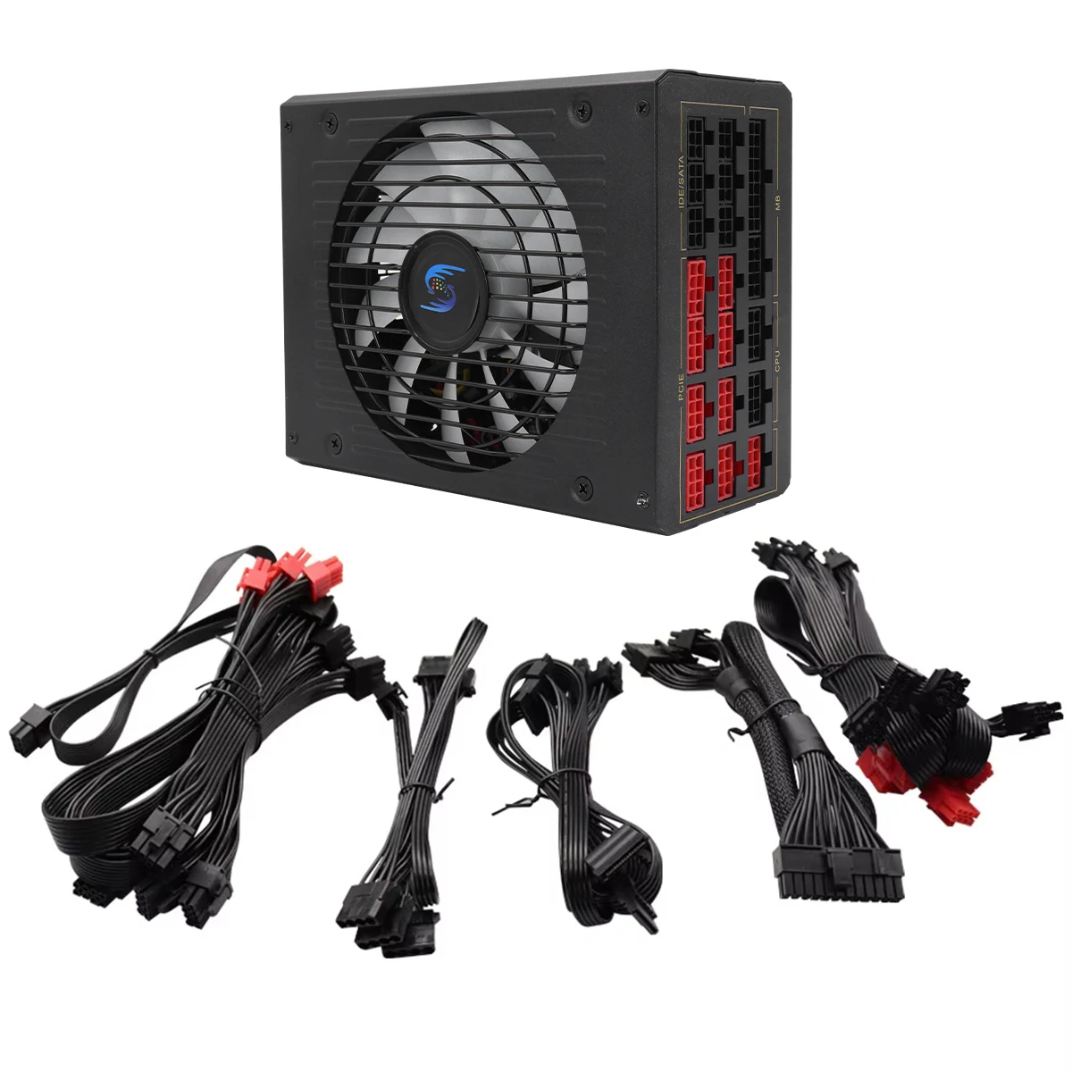 2400W RGB Full Module Active Power Supply PSU 110V 220V Machine ATX Computer Mining Machine BTC Desktop Mining Power Supply