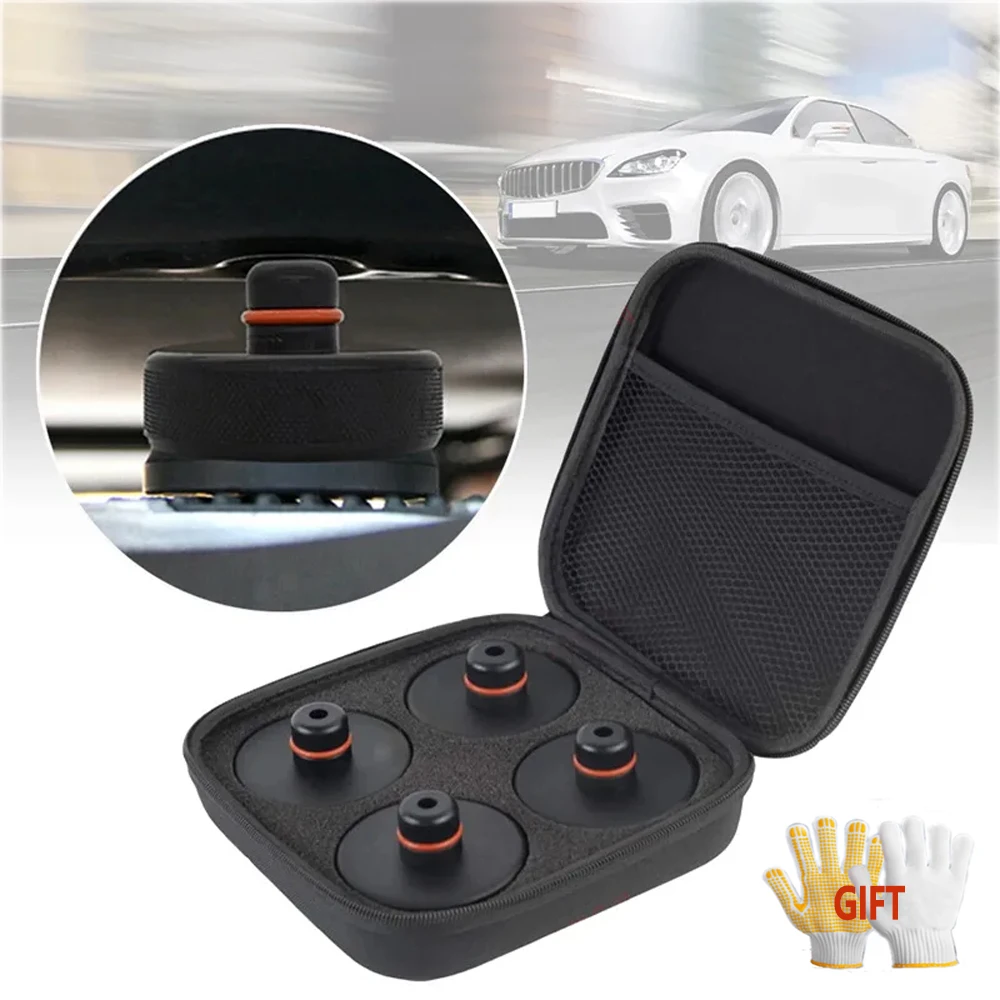 1/4 pçs almofadas de borracha para elevação de carro, discos de borracha, suporte de elevador de chassi, adaptador, ferramenta de suporte de elevação, acessórios para carro