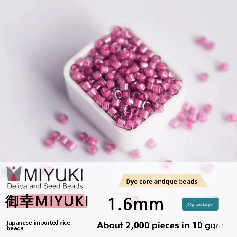 

MIYUKI 1.6mm Transparent Color-Lined Delica Beads Bulk for DIY Bracelet Making Jewelry Supplies