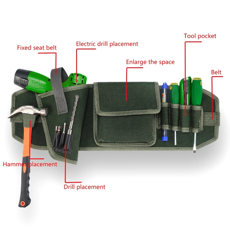 Borse per attrezzi portatili borsa per attrezzi multifunzionale in per martello elettricista che trasporta cacciavite oganizzatore cintura
