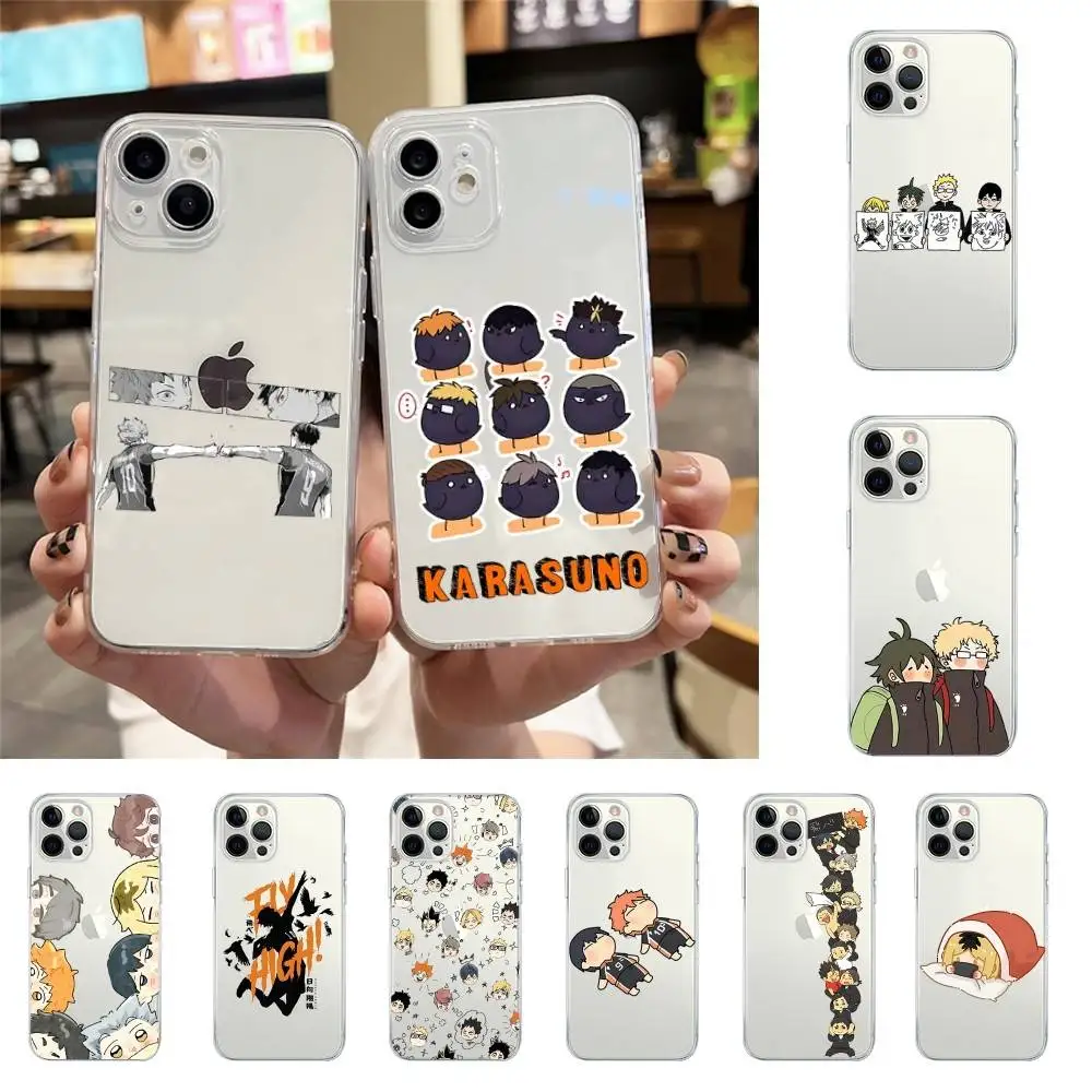 

Милый аниме-чехол Kawaii Haikyuu!! для iPhone 17, 16, 15, 11, 13, 14 Pro Max, 7, 8 Plus, X, Xr, Xs Max, SE2020, 12 mini, прозрачный чехол