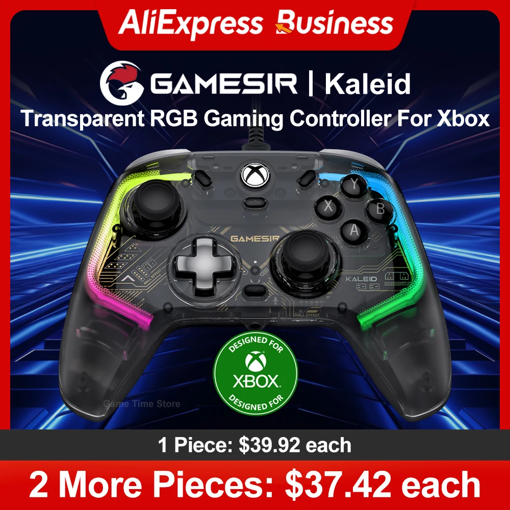 Gamesir Kaleid Xbox Wired Controller for XBOX Series S X ONE PC Steam with Hall Effect Joysticks Analog Triggers RGB Light