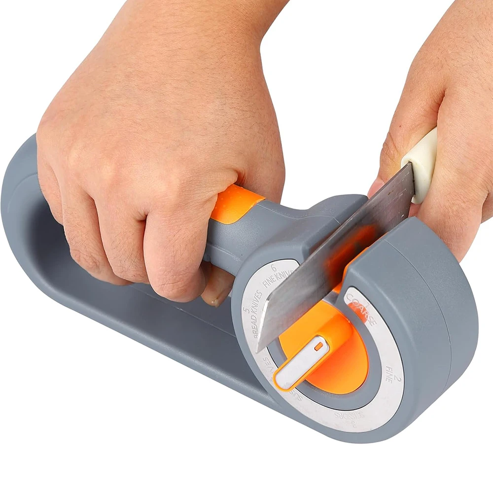 LMETJMA 6 in 1 Knife Sharpener 6 Stage Manual Knife Sharpener Repair Restore Kitchen Knife Chefs Choice Knife Sharpeners