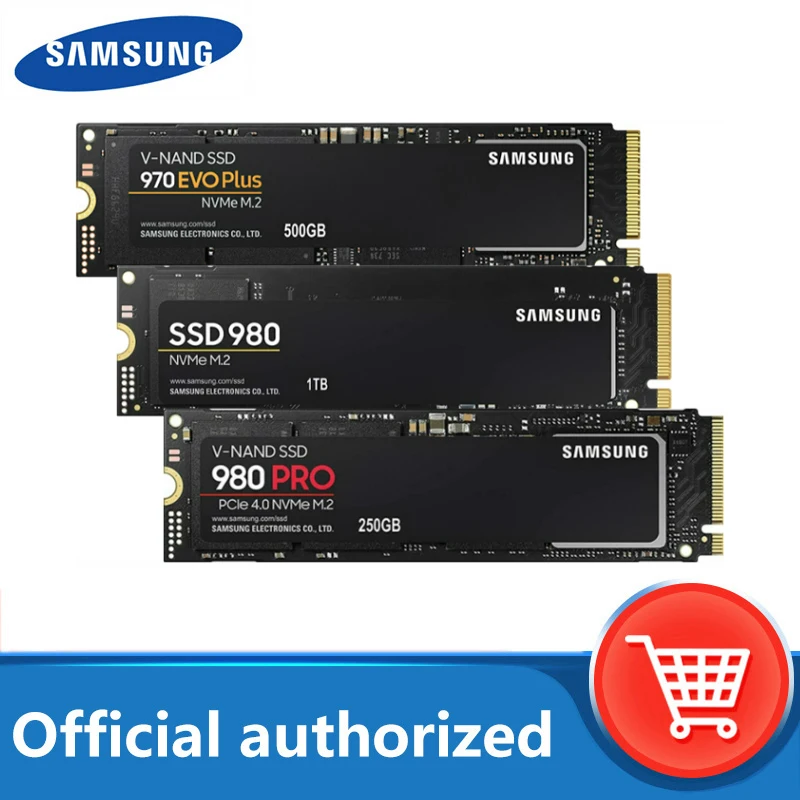 SAMSUNG SSD M.2 500GB 970 EVO Plus NVMe Internal Solid State Drive 980 PRO 1TB Hard Disk 980 Nvme 250GB HDD untuk Komputer Laptop