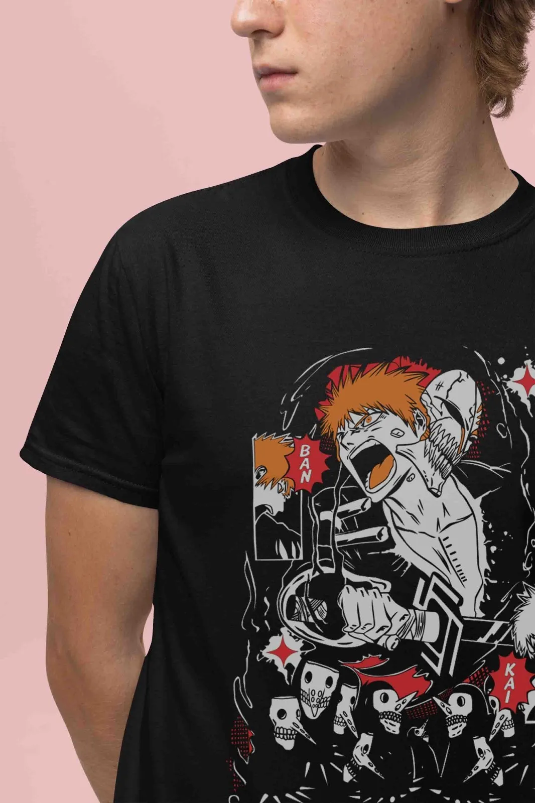 Bleach Anime Shirt Ichigo Bankai T-Shirt Byakuya Tshirt Aizen Zaraki Unisex Tee