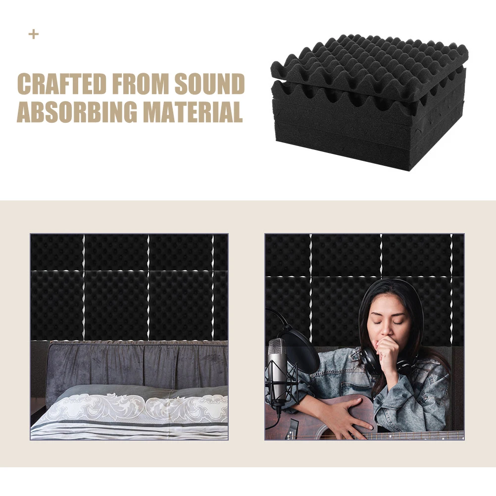 

8pcs Soundproof Wall Panels Acoustic Sound Absorption Bedroom Home -Adhesive Sound Dampening Panels For Room