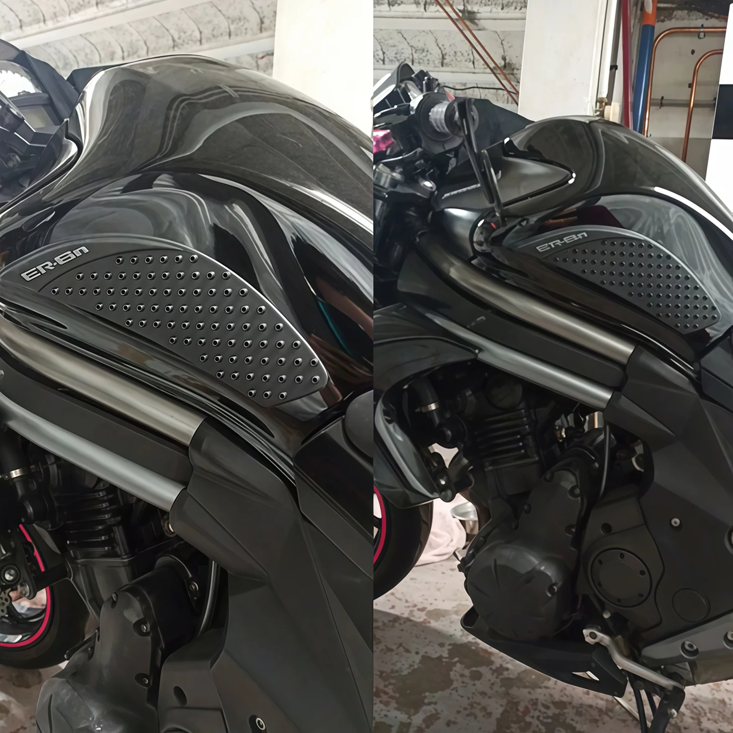 For ER 6N ER6N ER-6N ER 6N 2006-2015 Motorcycle Stickers 3D Rubber Non-Slip Stickers Tank Grip Protection Stickers Side Stickers