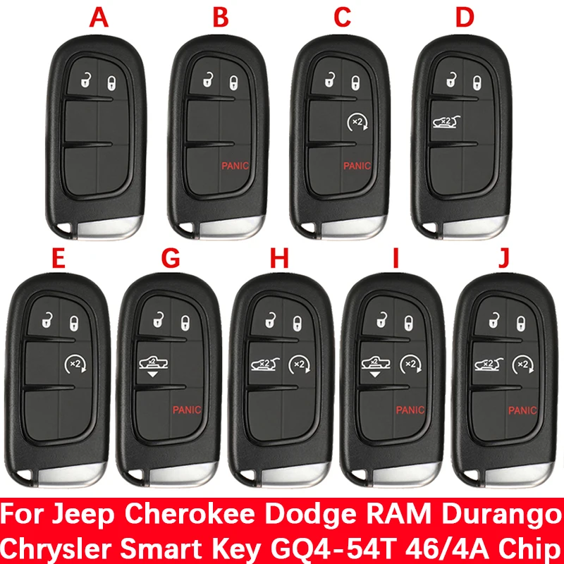 

Умный ключ на вторичном рынке для Jeep Cherokee Durango Chrysler Dodge RAM 1500 2500 3500 безключевые пульты дистанционного управления 433 МГц 4A/46