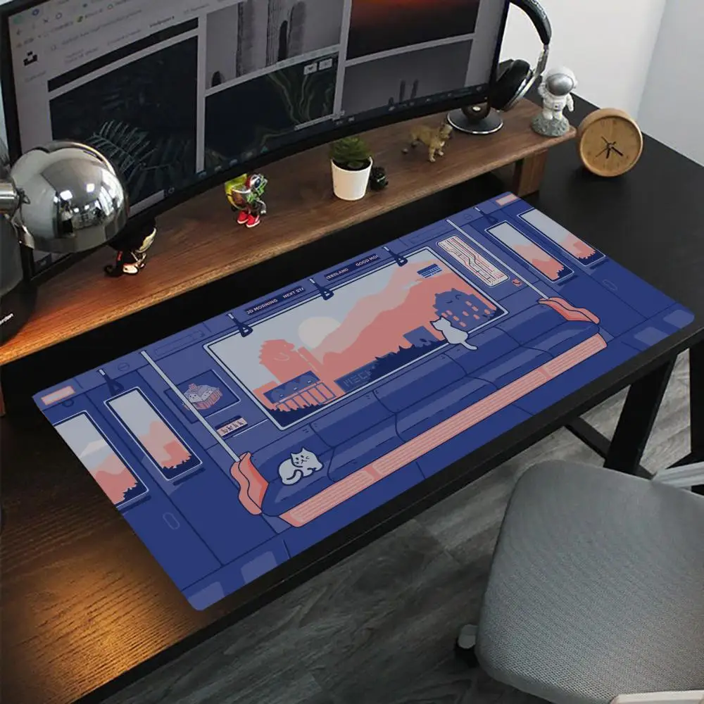 

Cats and city scenes in the carriage Non-slip rubber bottom washable mouse pad suitable for work and gaming and office mouse pad