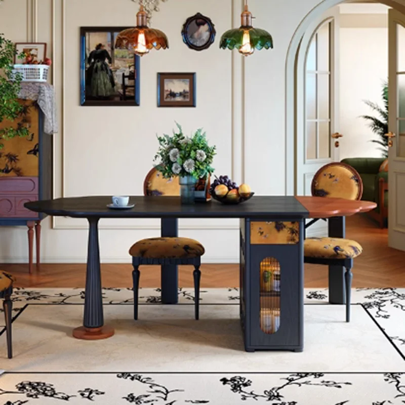 

Folding Nordic Dining Table Chairs Wood Luxury Extending Dining Table Living Room Mid Century Mesas De Comedor Kitchen Furniture