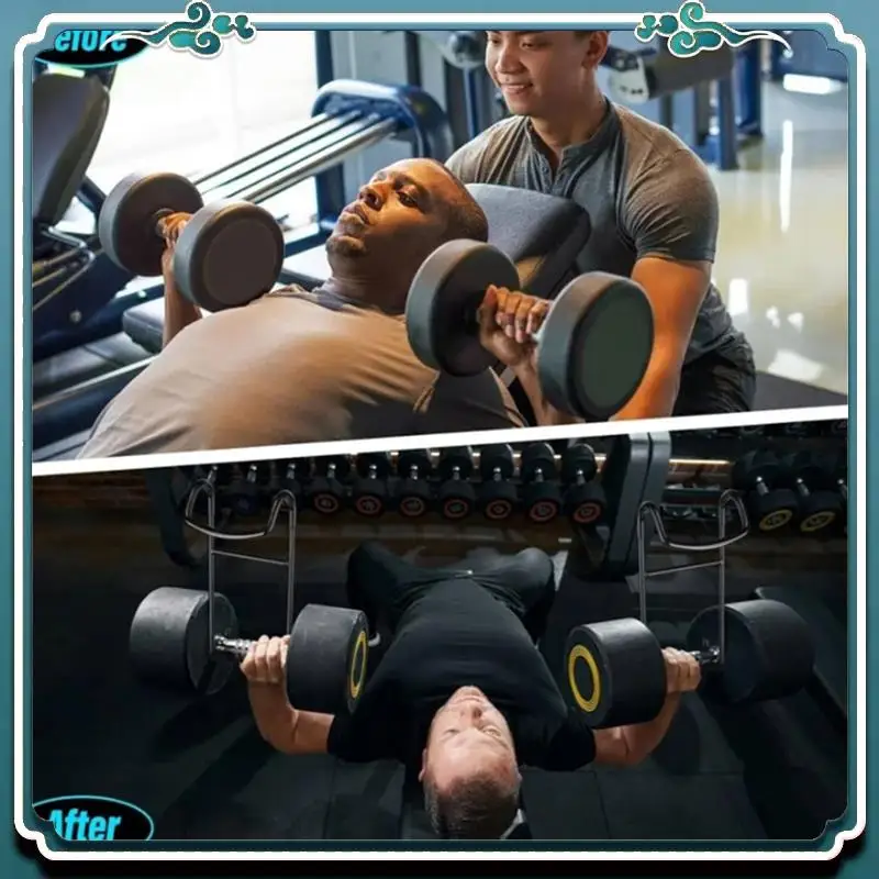 A65G-2PCS Dumbbell Spotter Hooks Hangers Heavy Power Dumbbells Rack Attachments For Dumbbell Bench Press Hold Up 225LB Black