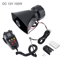 12V 100W 7 Sound 120-150dB Car Electronic Warning Siren Motorcycle Alarm Firemen Ambulance Loudspeaker  Amplifier Alarm Horn