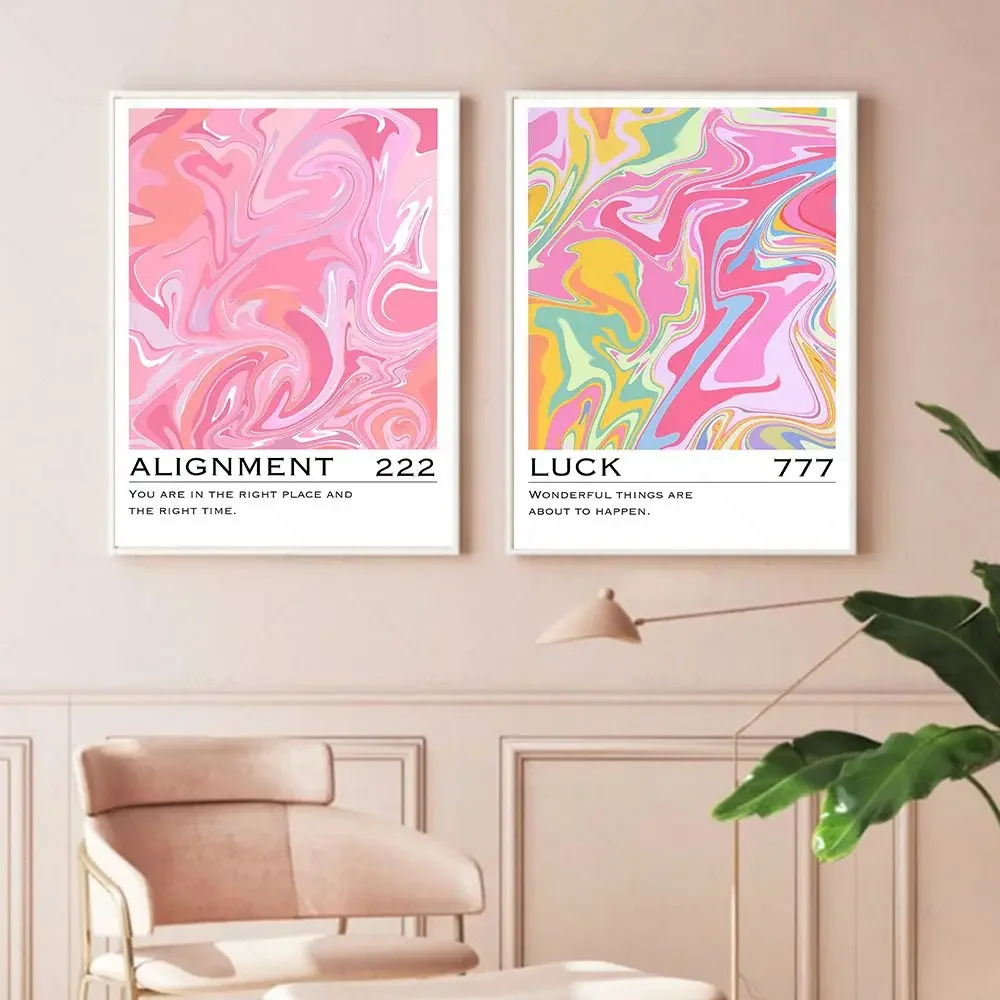 Angel Number Posters Hue Gradient Aura Energy Wall Art Canvas Painting Spiritual Quote Prints Wall Picture For Living Room Decor