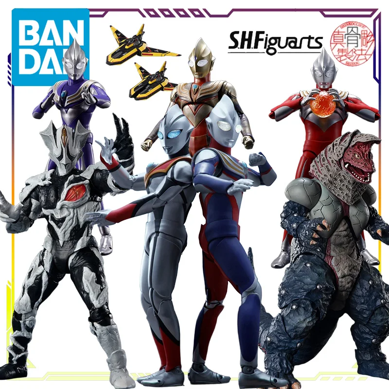 

Bandai Original S.H.Figuarts SHINKOCCHOU SEIHOU Ultraman Tiga Series Golza \ Shining Tiga Аниме Фигурка Сборная модель игрушки
