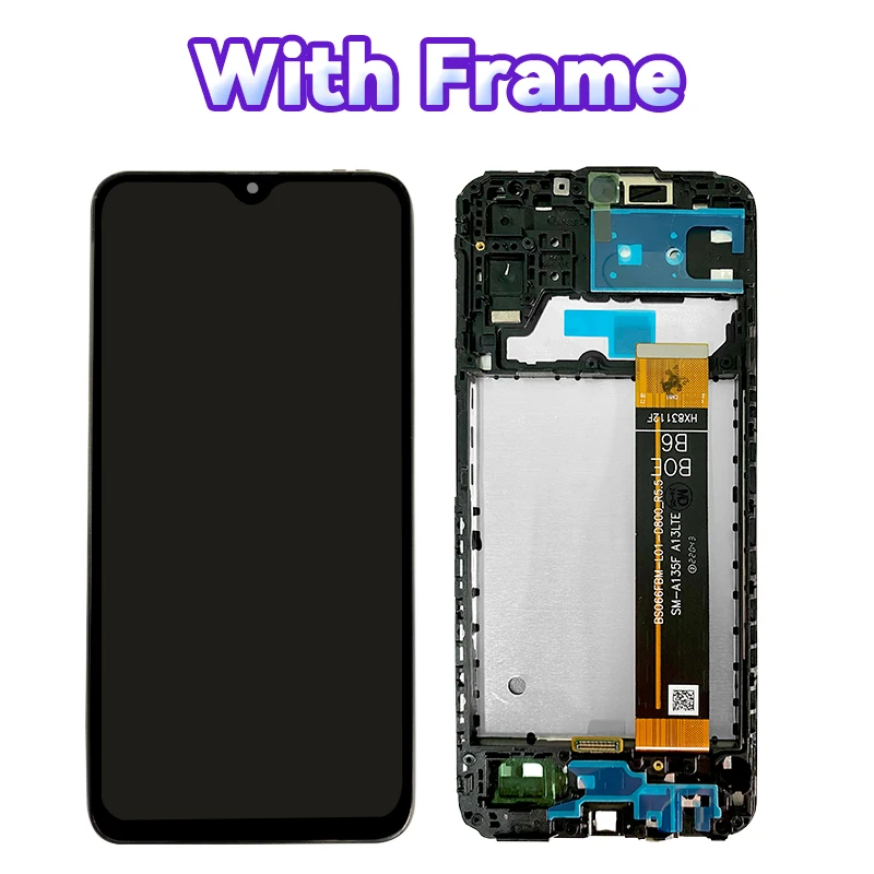 For Samsung Galaxy M13 /M135 SM-M135F   Touch Screen Digitizer For Samsung  SM-M135F/DSN Framed LCD 6.6 inches