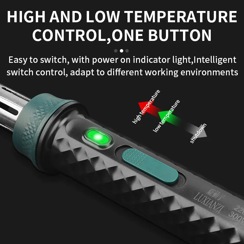 LUXIANIZI 80/300W HighPower Electric Soldering Iron Indicator Light Fast Heating Adjustable Temperature Intelligent Welding Tool