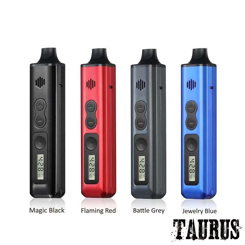 Anux taurus vaporizador de ervas secas, câmara de aquecimento de cerâmica, controle de temperatura, bateria lcd 1300mah, yocan hit palheta xmax, kit de caneta vape de ervas
