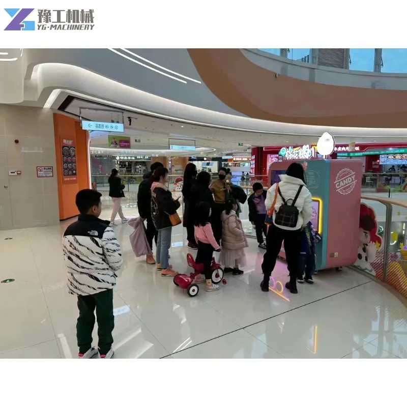 Hot Sell Cotton Candy Machine 6 Color Flavor Sugar Tank Floss Automatic Cotton Candy Vending Machine Glitter for South Africa