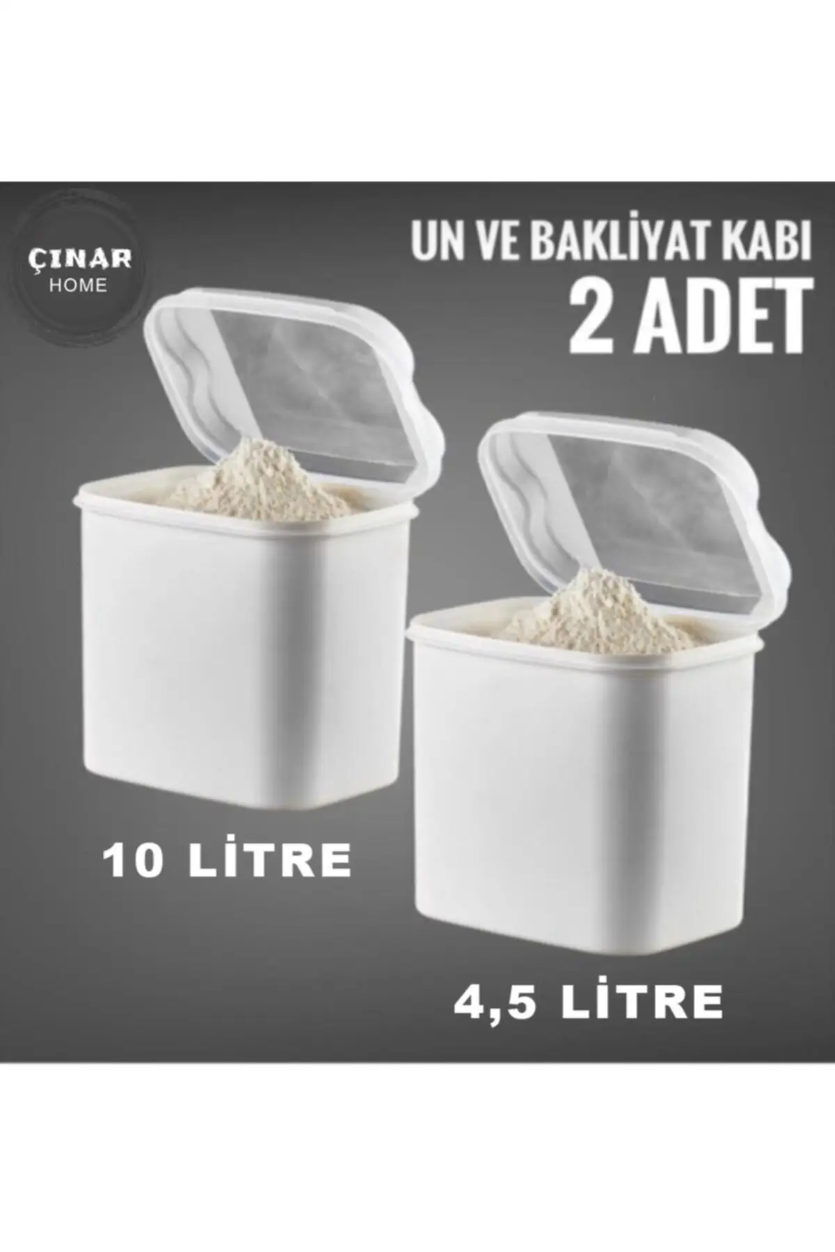 

DOLBOVI 2 Li Set flour and pulses container 4,5 liters + 10 liters (masal storage container white)