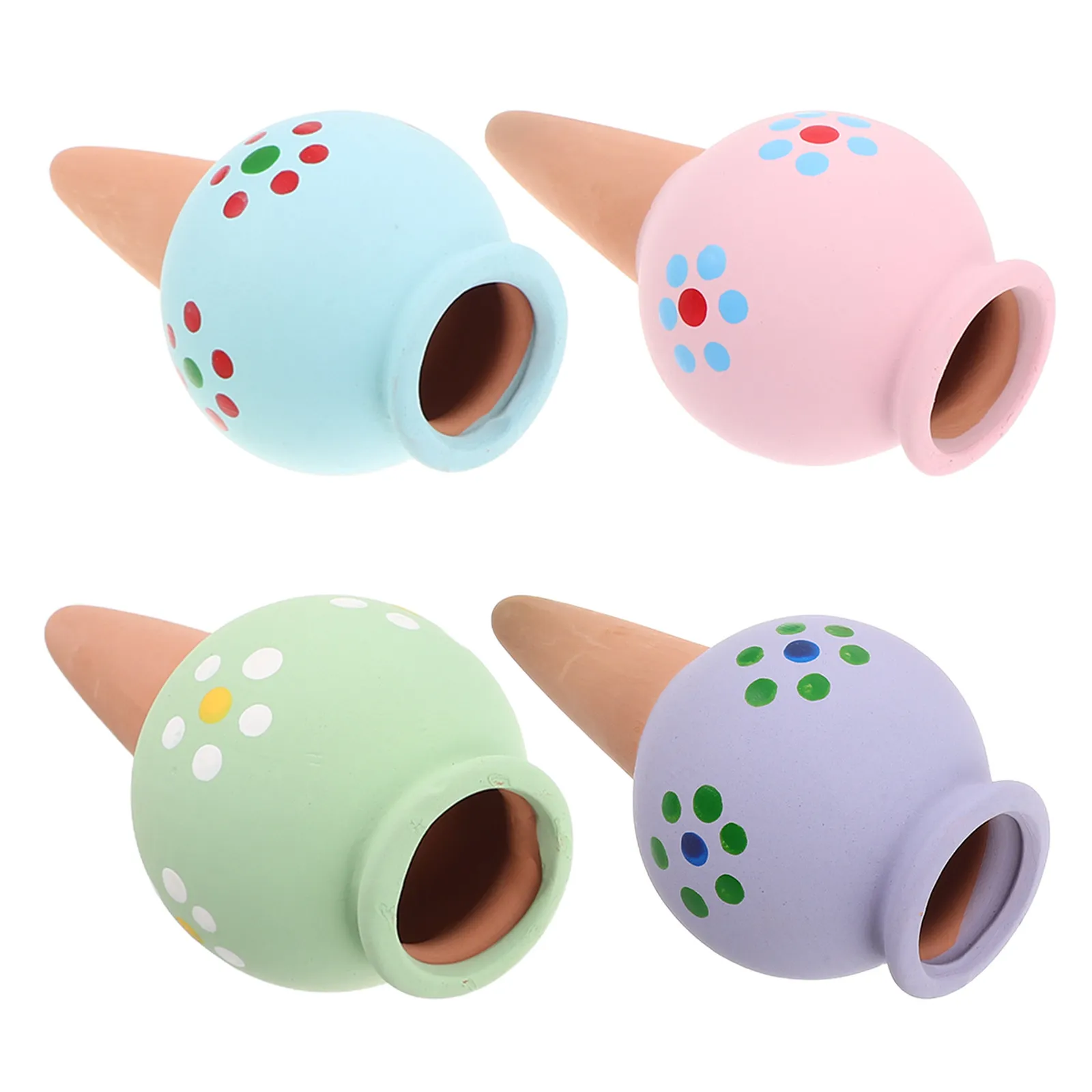 4Pcs Terracotta Automatic Watering Spikes Slow Release Waterer for Indoor Potted Plants Garden Pots Vacation Plant Self Watering