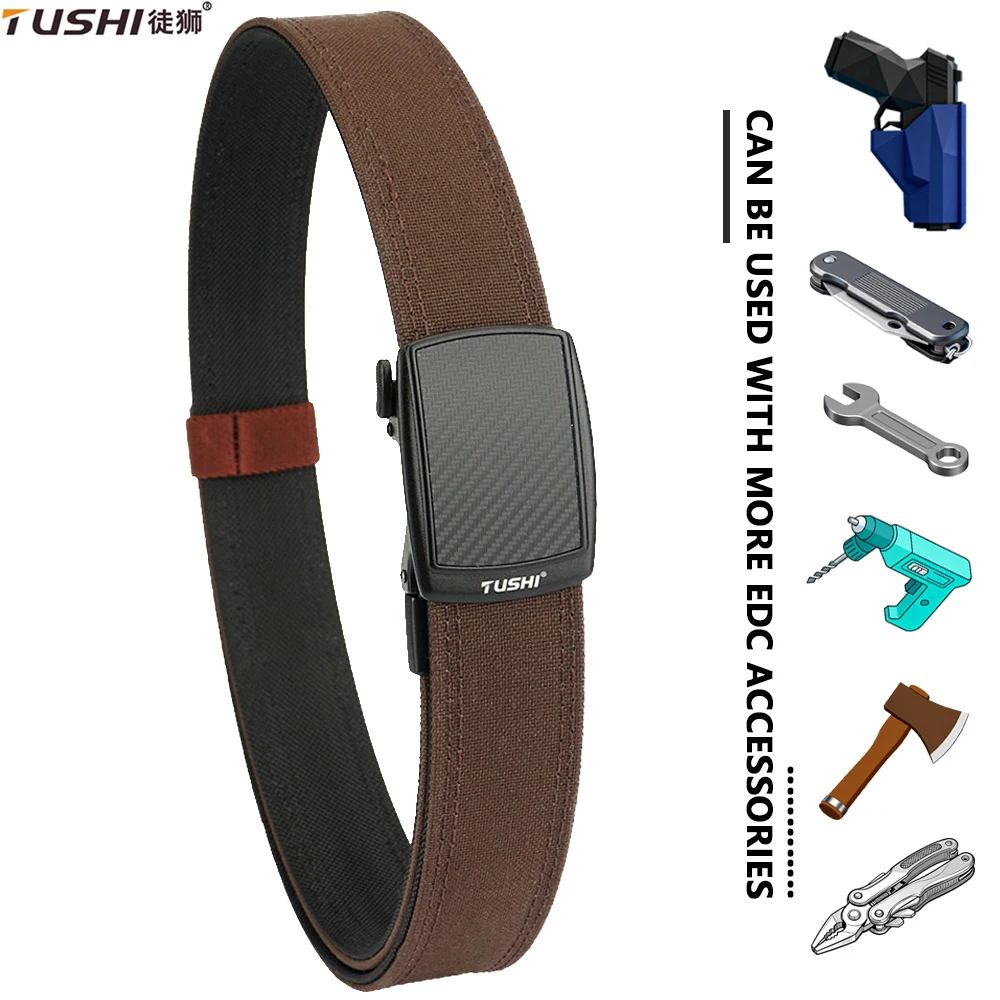 

TUSHI Multifunctional Tactical Belt for Men Metal Automatic Buckle Multi-size Casual Belt Stiff Work Belt Military Accessories