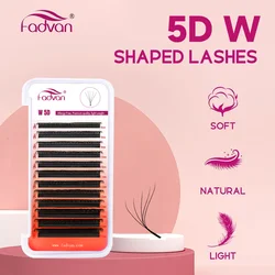 FADVAN Light 5D W Shaped 0.07mm M/C/D Curved Eyelash Extensions Gradient Faux Mink Lashes Premade Volume Fans Eyelashes