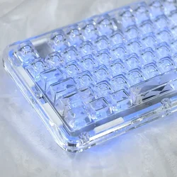 Transparent Ice Crystal Keycaps PC Thickened High Translucency FCSA 114 Keys Diy Mechanical Keyboard No Engraving Keycaps