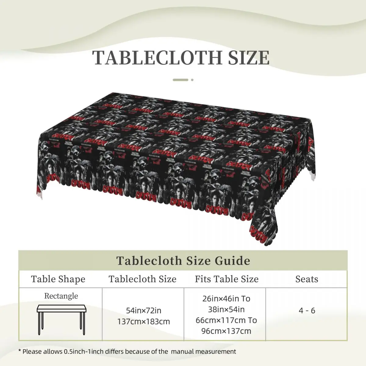 Dexter Morgan Movies Customized Rectangular Tablecloth Waterproof Table Cover for Dining Events Table Cloth
