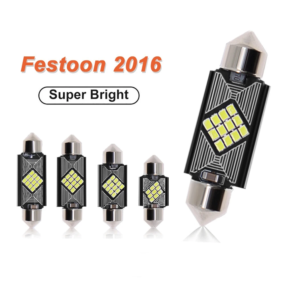 

Festoon Led Light Auto Interior Reading Dome Light C5W LED 2016 Chip 12SMD Canbus Bulb 31mm 36mm 39mm 41mm LED