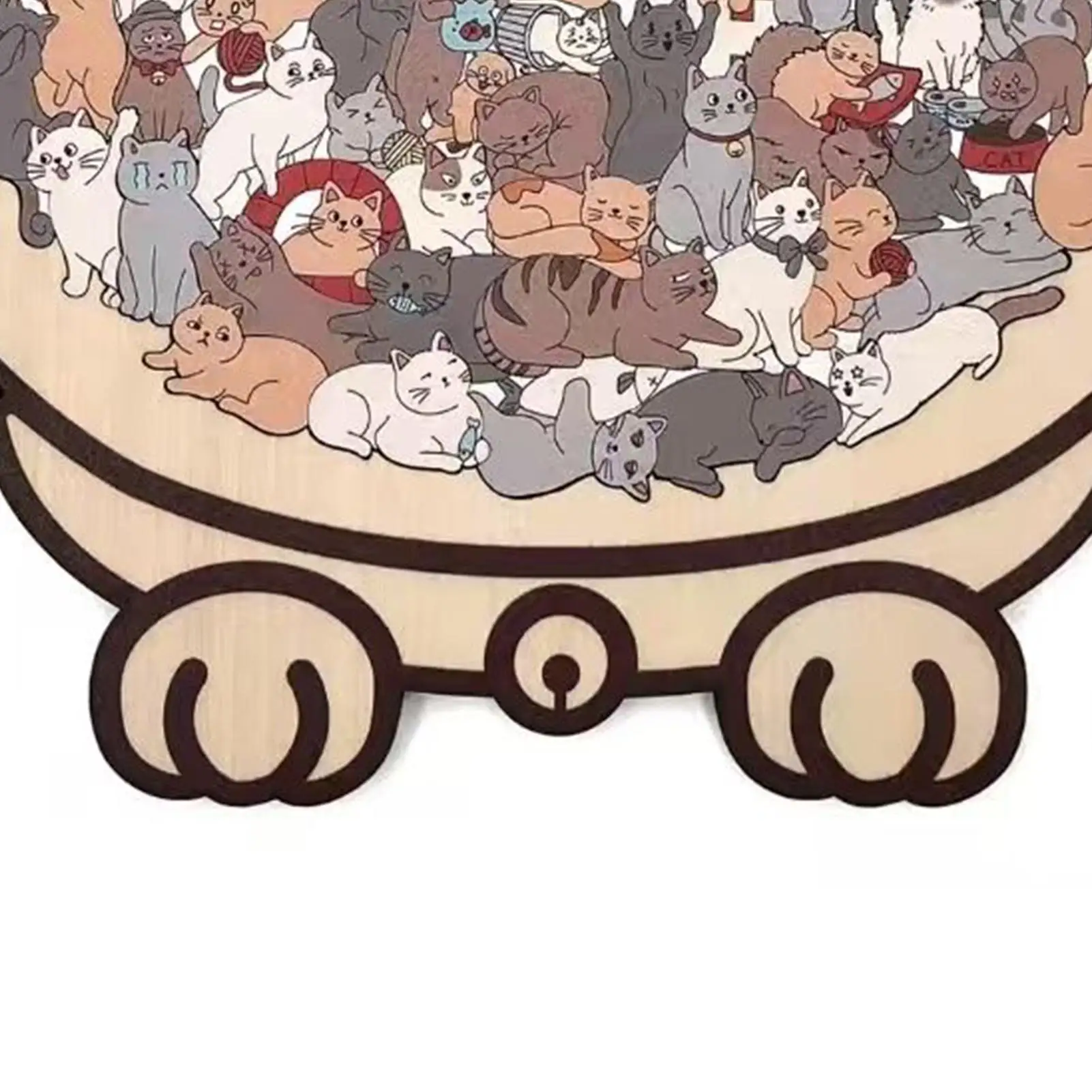 

Деревянный пазл для кошек, 135 шт., долговечный точный декор, деревянные сложные пазлы для любителей кошек, домашняя полка, семейные друзья