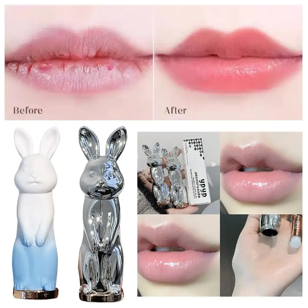 

Бальзам для губ Rabbit Black Rose, блеск, не сухость, персиковый прозрачный оттенок для губ, увлажняющая мощная помада, основа для макияжа для девочек T9V4