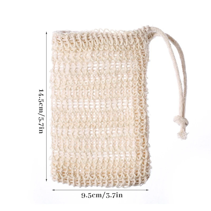 Bolsa de Sisal de malla con cordón, exfoliante, depurador de ducha, masaje de baño, paquete de 20