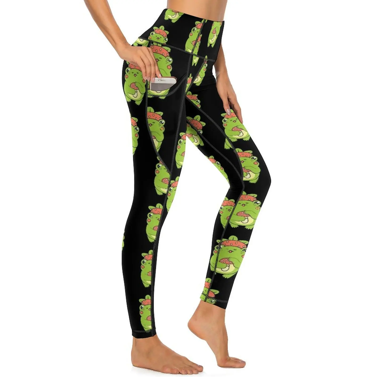 Kawaii Frog Leggings Animal Strawberry Fitness Yoga Pants Push Up Novelty Leggins Elastic Graphic Sport Legging Birthday Gift