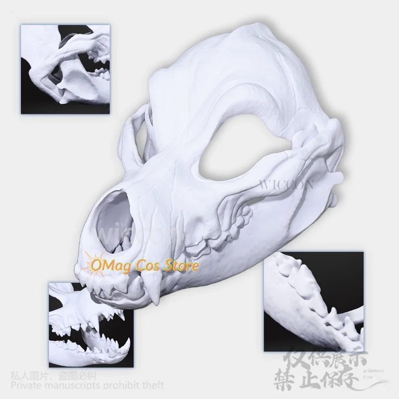 

Animal Furry Cosplay Dog Skull Kigurumi Props Polylactic Acid Mask 3D Print Head Fursuit Halloween Christmas Party 2025 new