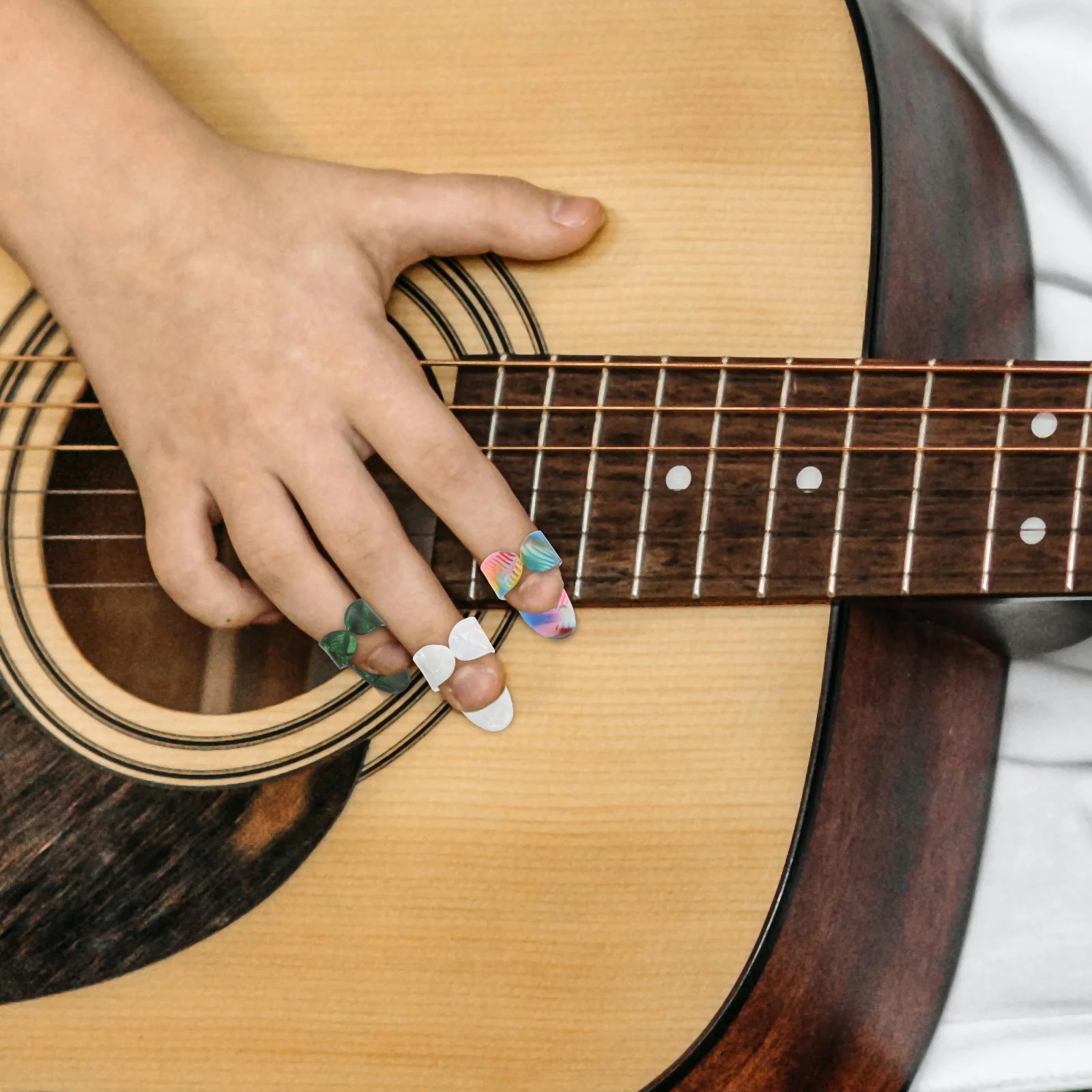 

10 pcs Guitar Finger Picks Thumb Picks Set Pe Material For Acoustic Electric Bass Folk Guitar Mandolin Banjo Fingerstyle Playing