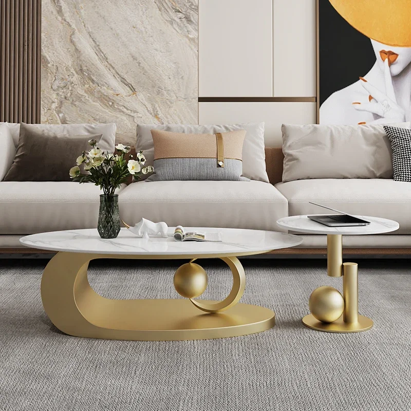 Hardcover Luxury Coffee Table Modern Design Floor Gold Coffee Table Living Room Italian Mesa Centro Salon Furniture For Home