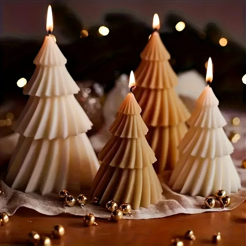 Christmas Tree Silicone Mold 3D Candle Molds for Making Tree Shaped Silicone Epoxy Resin Mold Christmas Pine Tree Silicone Mold