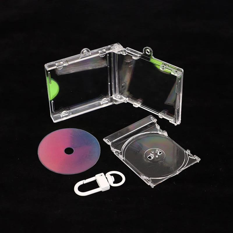 Peripheres Gedenk-Blanko-Album Schlüsselanhänger Mini-CD-Hülle Schlüsselanhänger in Form eines CD-Players DIY Rucksack-Anhänger – Detail 22