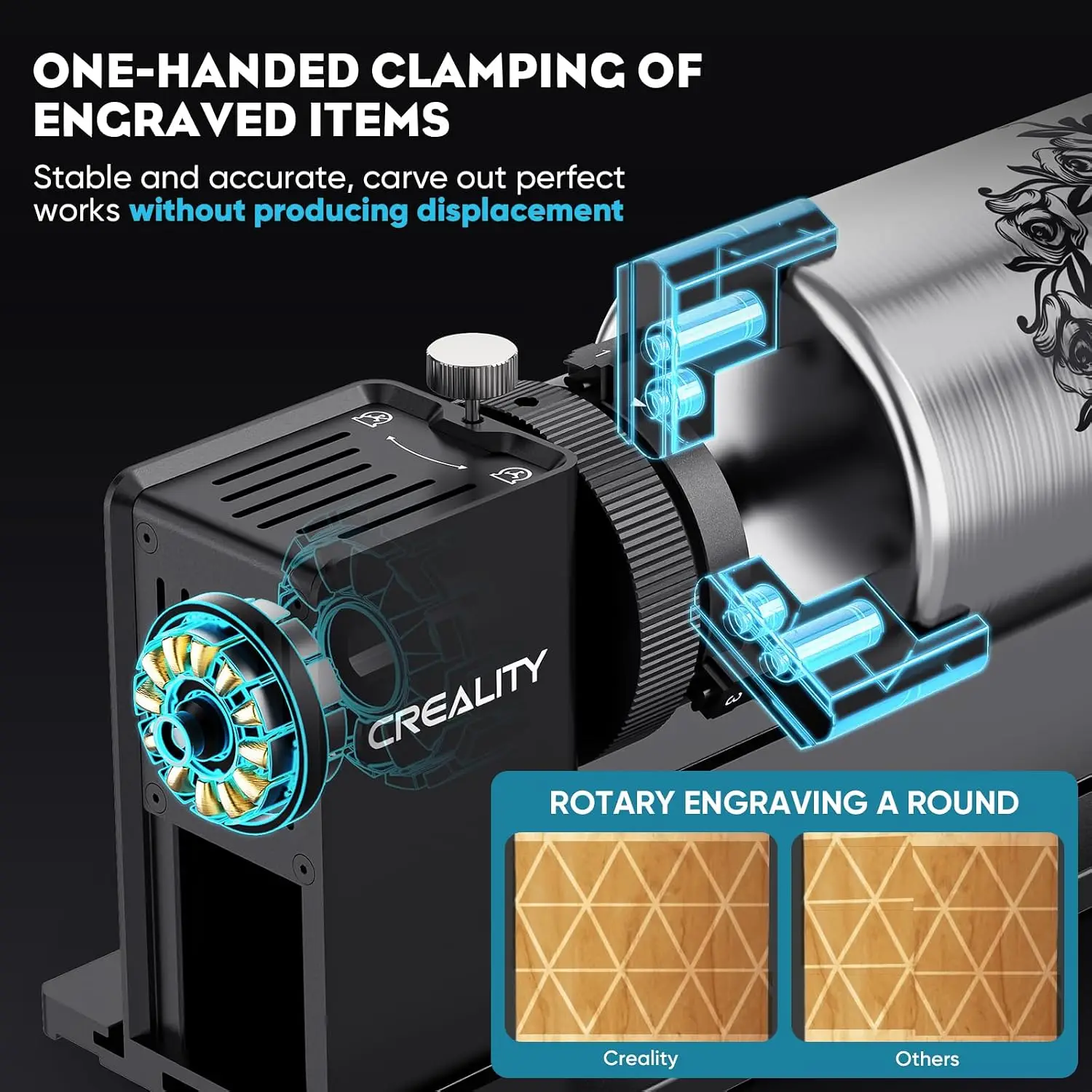 Rotary Roller Pro, 4 in-1 Multi-Functional Laser Rotary Roller Y-axis Jaw Chuck for Engraving Cylindrical Objects, Tumblers, Win