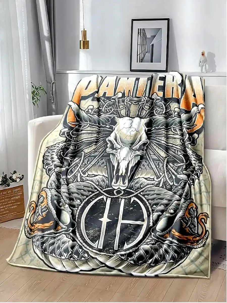 Pantera Band Dimebag Darrell Poster Printed Blanket Perfect for Living Room Bedroom Home Car Office Ideal Gift for Music Lovers