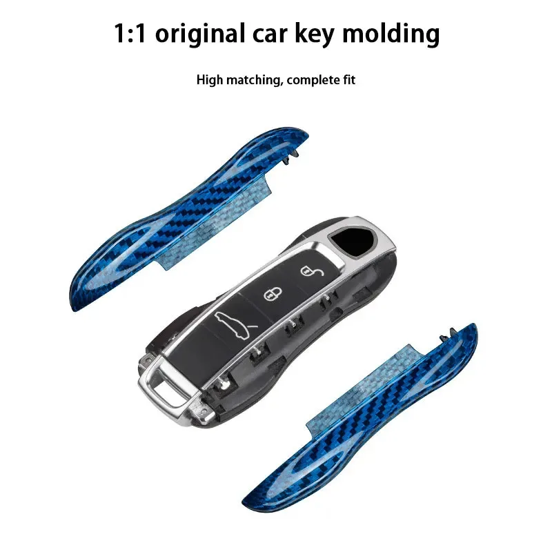 

Real Carbon Fiber For Porsche Cayenne Panamera 718 911 Taycan Macan Car Remote Smart Key Fob Case Cover Cap Replacement Shell