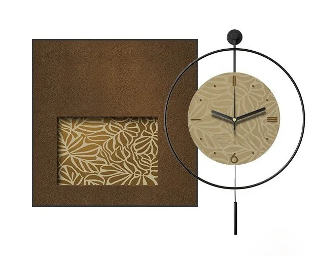 

Medieval style, wall clock, dining room, decorative painting, retro feeling, dining table, living room