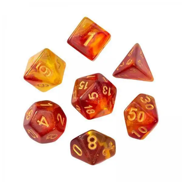 Math Teaching Polyhedral Dices Acrylic 7 Piece Set Board Game Accessories for Table Games