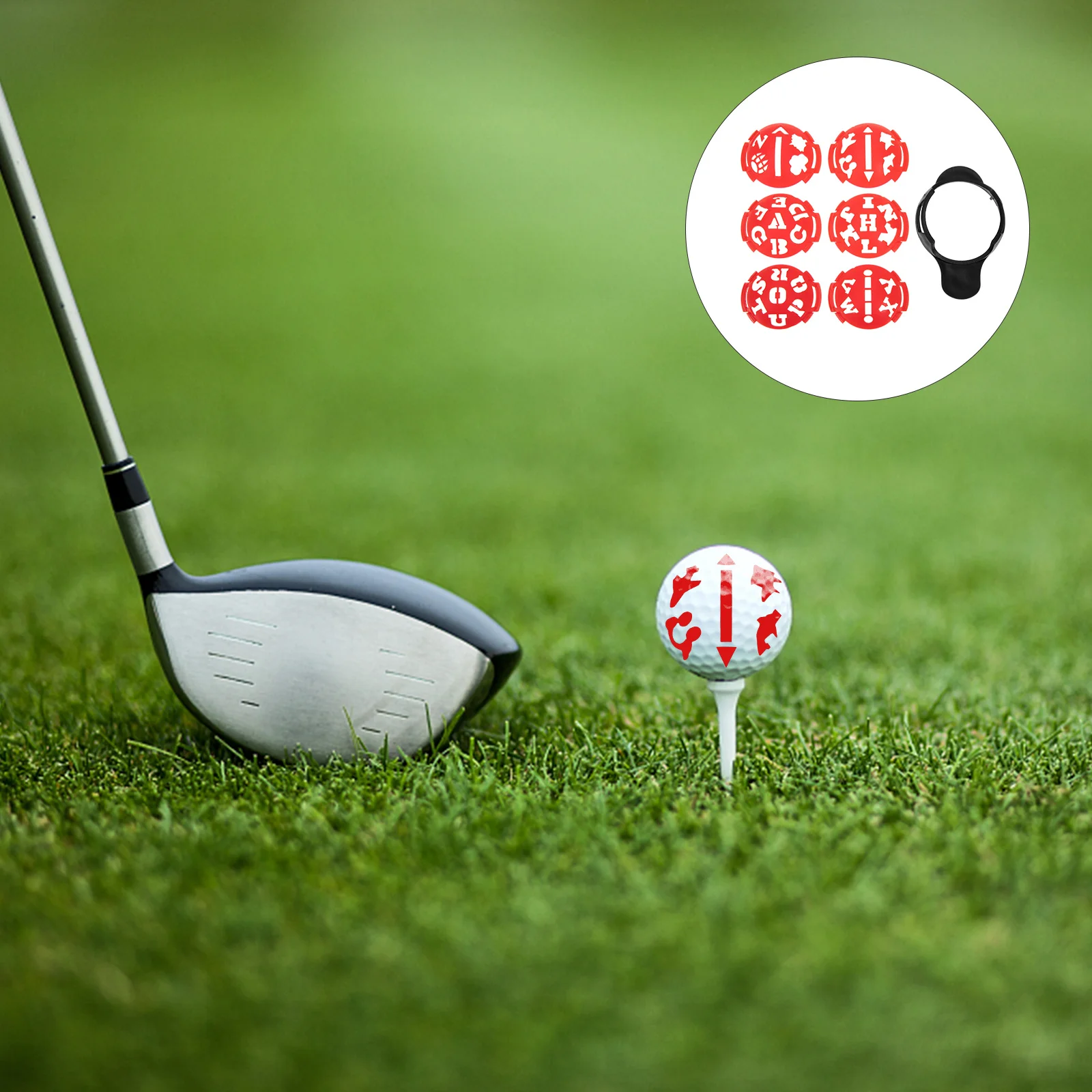 

Golf Ball Marker Alignment Marking Tool Markers Accessories Letter Stencil Supplies Kit