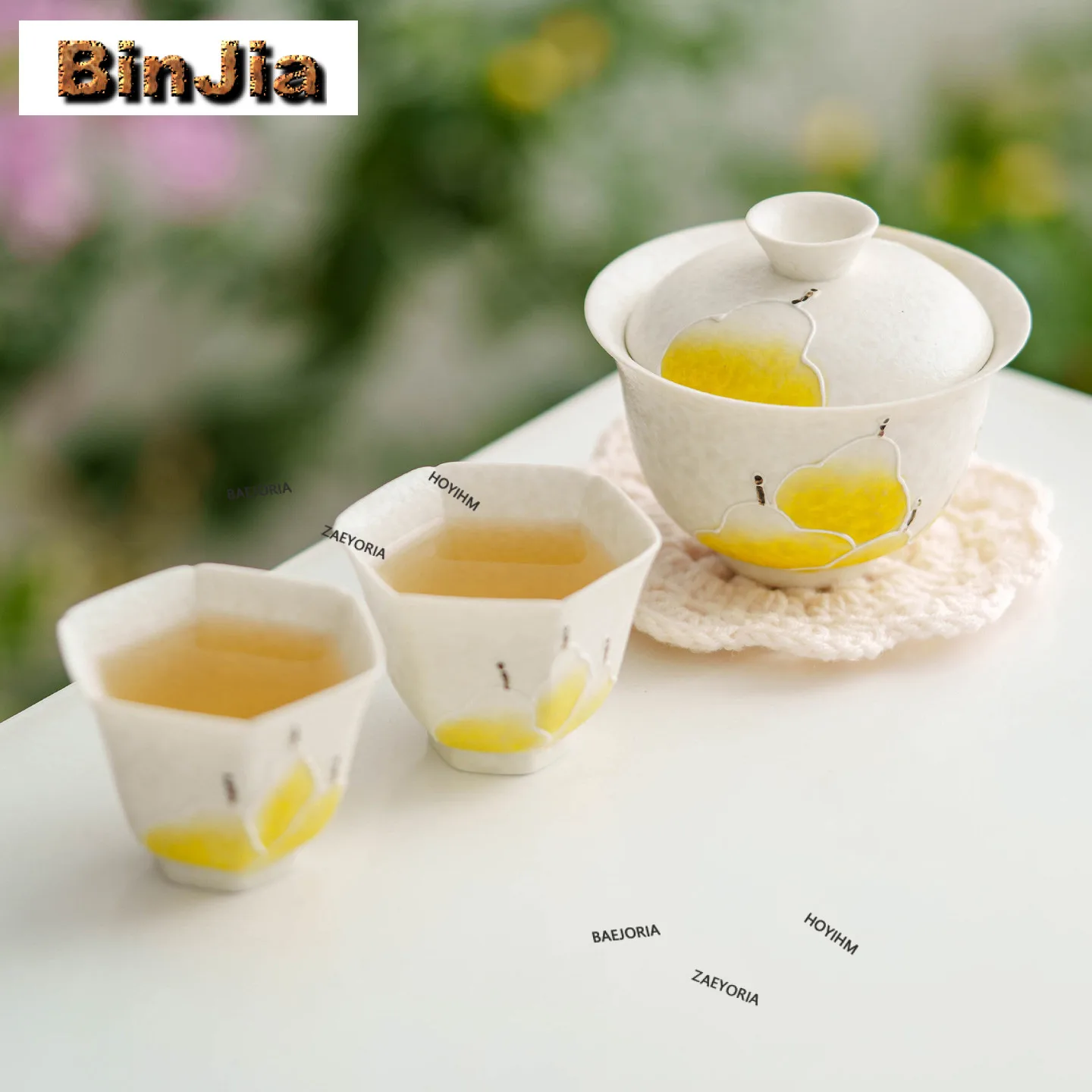 

Чайный сервиз с ручной росписью в стиле пейзажной живописи, полный набор для эстетичной чайной церемонии, включающий чайник и чашки, принадлежности для чаепития, подарок